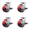 Service Caster Tool Box Caster Wheel Set 4'' Red Poly on Cast Iron Swivel Casters, 4PK TOOL-SCC-20S420-PUB-RS-TLB-4 - alternate 1